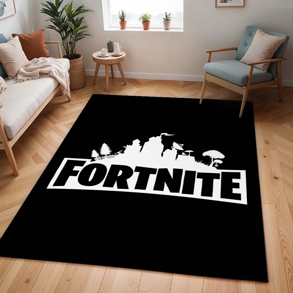 Fortnite Schwarz Weiß Logo 2 Teppich - TOK
