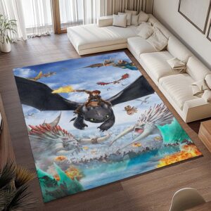Alternative view of Drachenzähmen leicht gemacht – Alle Charaktere - Dragons Teppich - TOK