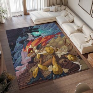 Alternative view of Panferno gegen Mega Lucario 2 Teppich - TOK