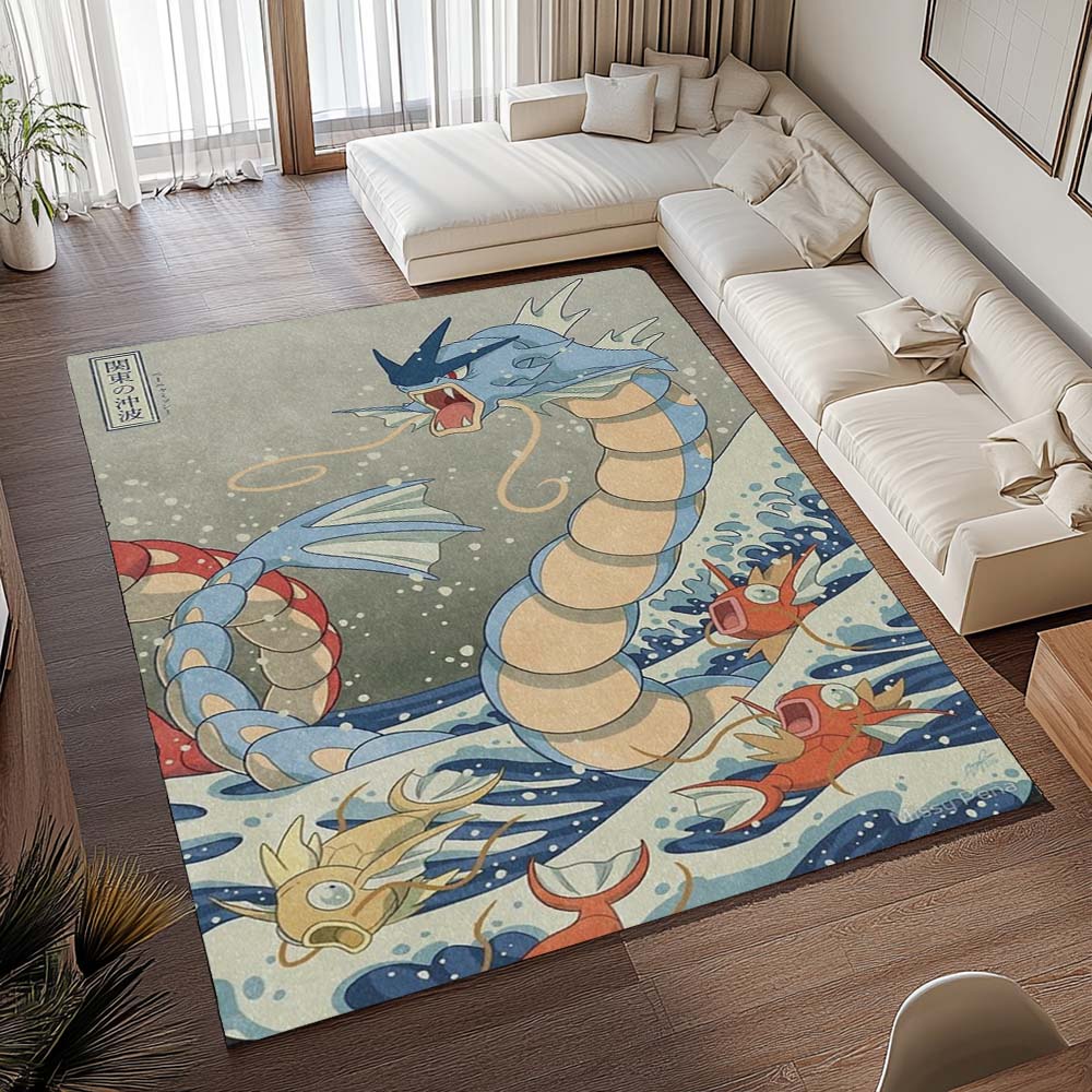 Karpador und Garados Pokémon - Magikarp And Gyarados Pokemon Teppich - TOK – Bild 2