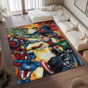 Alternative view of Marvel und DC Comics Teppich - TOK