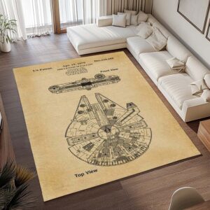 Alternative view of Millennium Falke Star Wars Bauplan Teppich - TOK