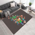 Minecraft Alle Charaktere Steve Creeper Schwein Zombie Dorfbewohner Teppich – TOK
