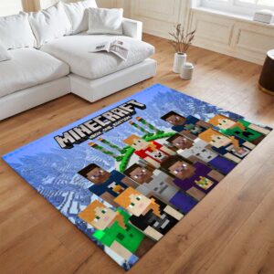 Alternative view of Minecraft Alle Charaktere Freunde im Spiel Teppich - TOK