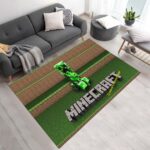 Minecraft Klassischer Creeper unzufrieden Teppich – TOK