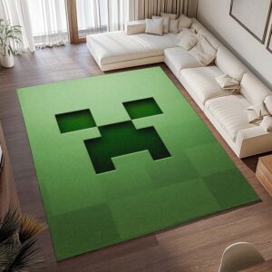 Alternative view of Minecraft Creeper Grünes Gesicht Teppich - TOK
