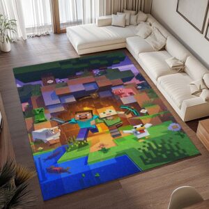 Alternative view of Minecraft Steve Alex und Alle Freunde Teppich - TOK