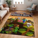 Minecraft Steve Alex im Savannen-Biom und Alle Charaktere Teppich – TOK