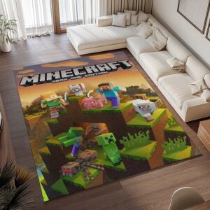 Alternative view of Minecraft Steve Alex im Savannen-Biom und Alle Charaktere Teppich - TOK