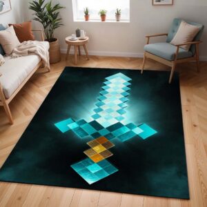 Minecraft Steve Schwert Diamantschwert Teppich - TOK
