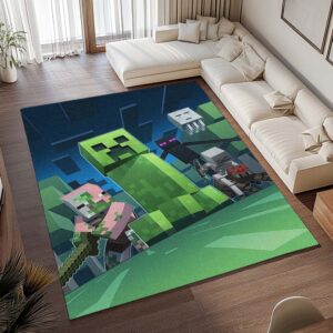 Alternative view of Minecraft Schurke Creeper Spinne Enderman Teppich - TOK