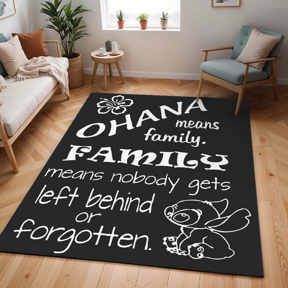 Ohana heißt Familie Familie heißt niemand wird zurückgelassen oder vergessen Teppich - TOK
