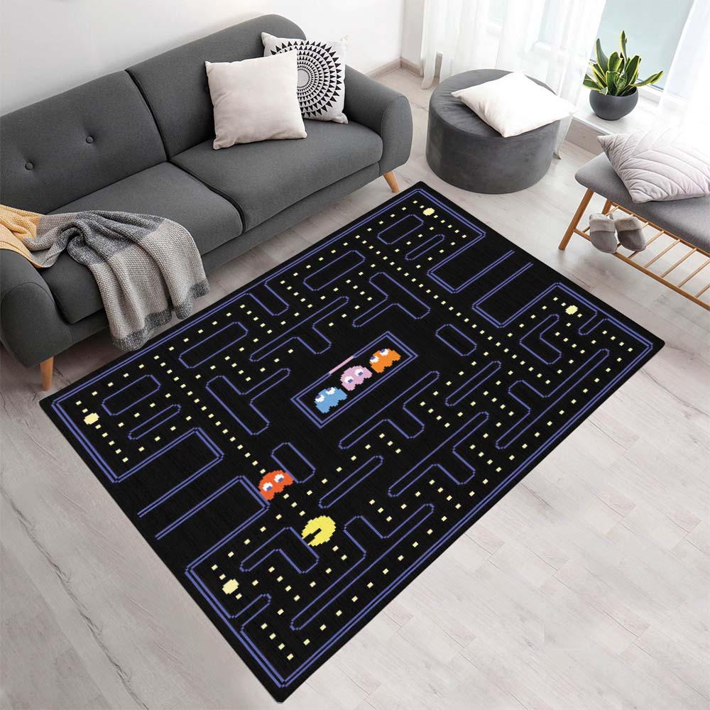 Pac-Man und Geister im Pac-Man-Labyrinth 02 Teppich - TOK