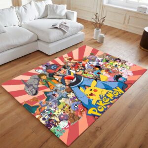 Alternative view of Pikachu Detektiv Alle Charaktere 3 Teppich - TOK