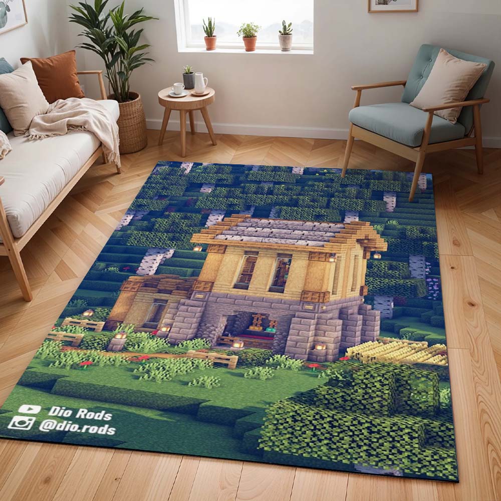 Einfaches Birkenhaus in Minecraft Teppich - TOK