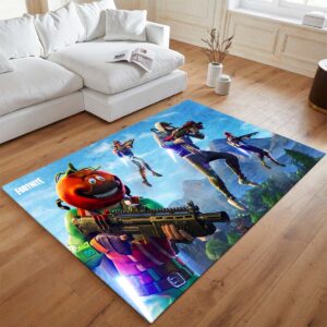 Alternative view of Tomatenkopf Fortnite Teamkampf Sprungtrupp Teppich - TOK