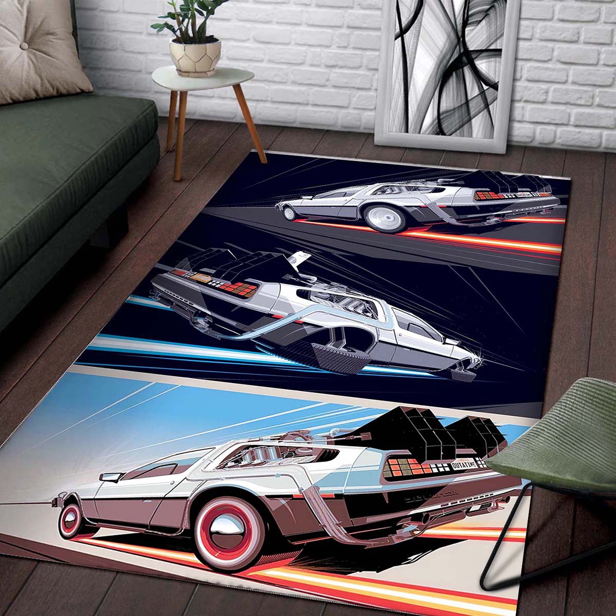 Back To The Future Delorean Car Teppich – Bild 2