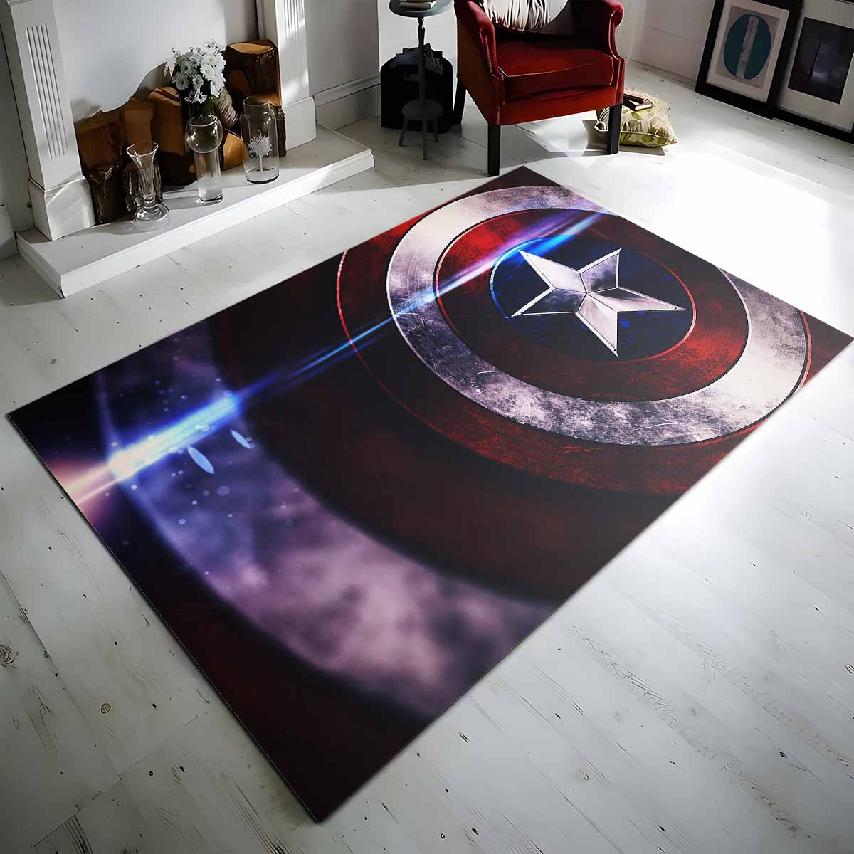 Captain America Schild 4 Teppich