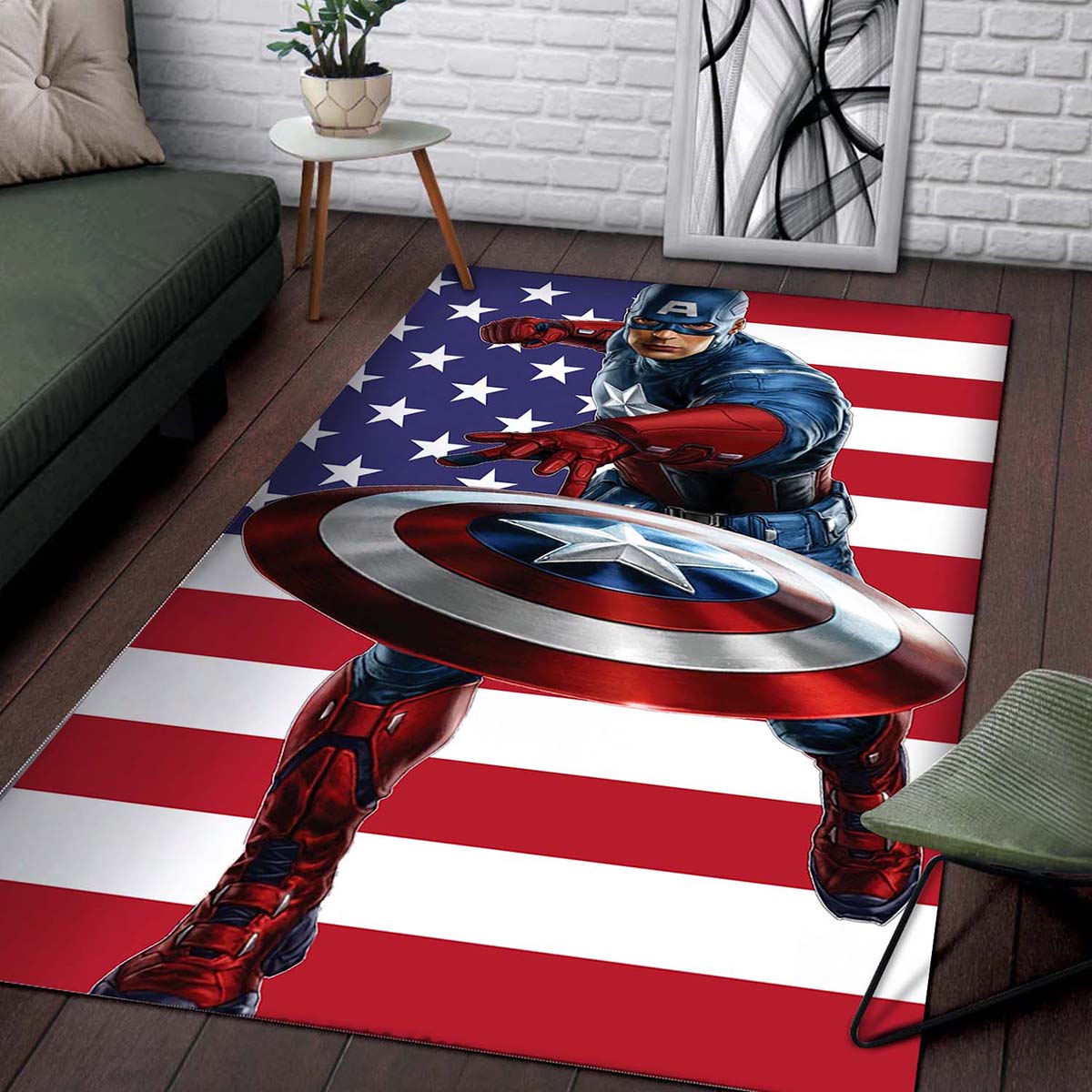 Captain America Usa Flag Teppich – Bild 2