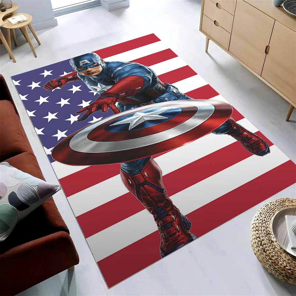 Captain America Usa Flag Teppich