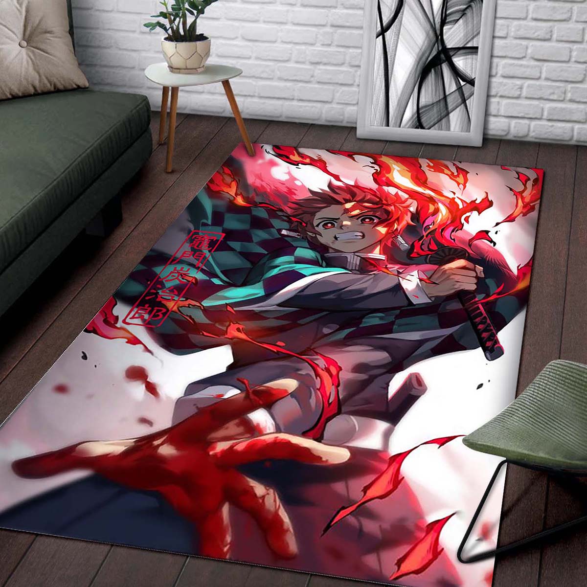 Demon Slayer Tanjiro Kamado Fire 1 Teppich – Bild 2