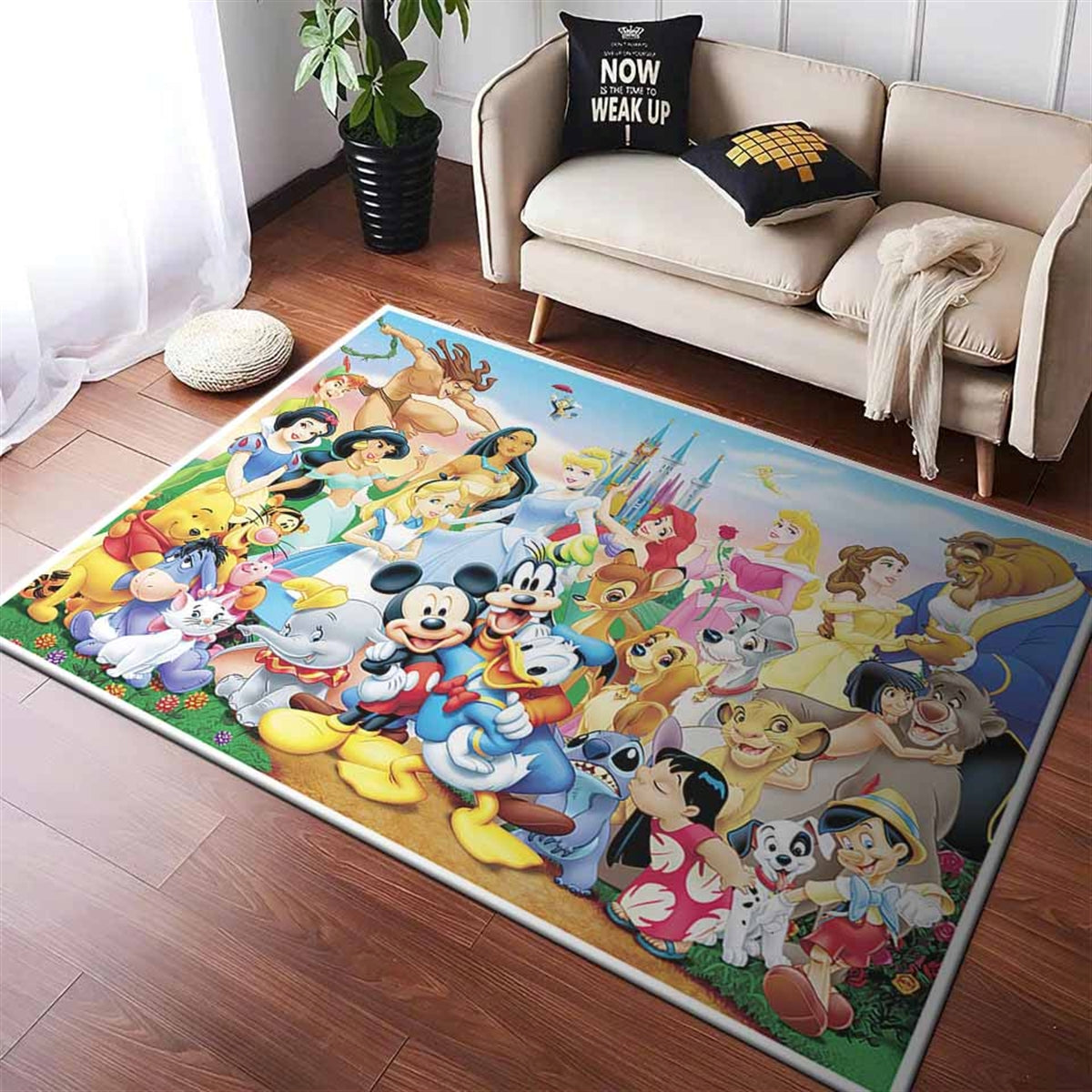 Disney All Characters All Princesses Mickey Mouse Teppich
