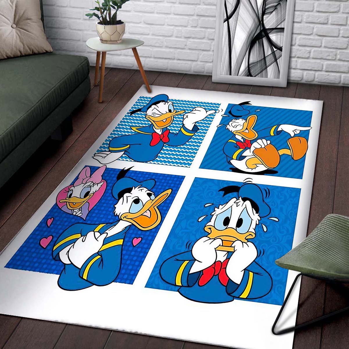 Donald Duck Full Face Funny Walt Disney Cartoon Ver2 Teppich – Bild 2