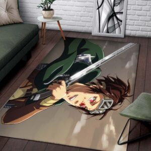 Alternative view of Hange Zoe Attack On Titan Teppich