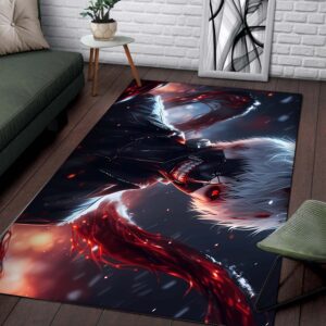Alternative view of Ken Kaneki Ai Art Teppich