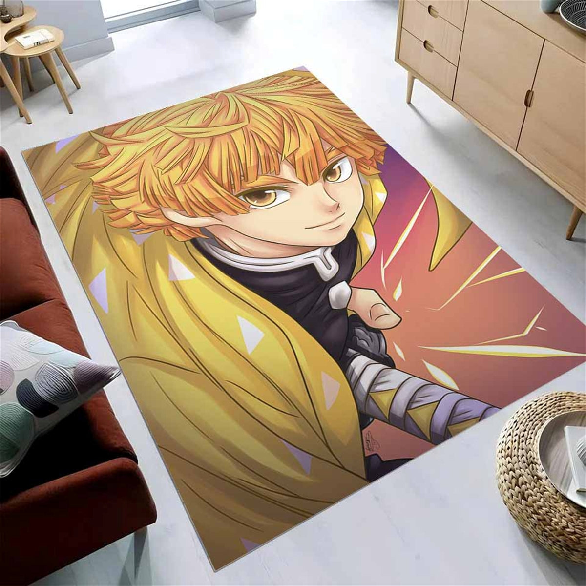 Lightning Zenitsu Agatsuma Demon Slayer 5 Teppich
