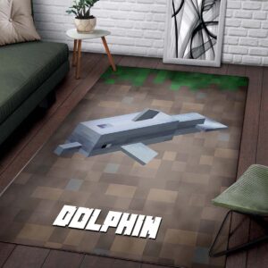 Alternative view of Minecraft Dolphin Teppich