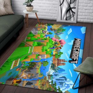 Alternative view of Minecraft Key Art Teppich