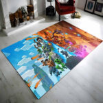 Minecraft Legenden Creeper Golem Savanne Gegen Piglins Im Nether Teppich