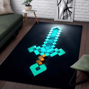 Alternative view of Minecraft Verzaubertes Diamantschwert Teppich