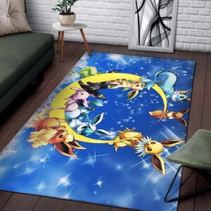 Alternative view of Pokemon Eeveelutions Video Game Teppich