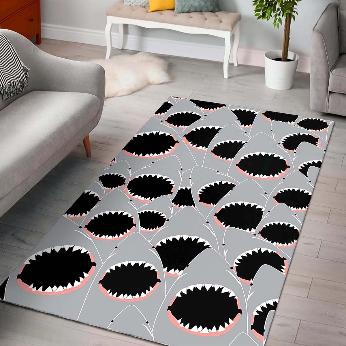 Shark Frenzy Art Teppich – Bild 3
