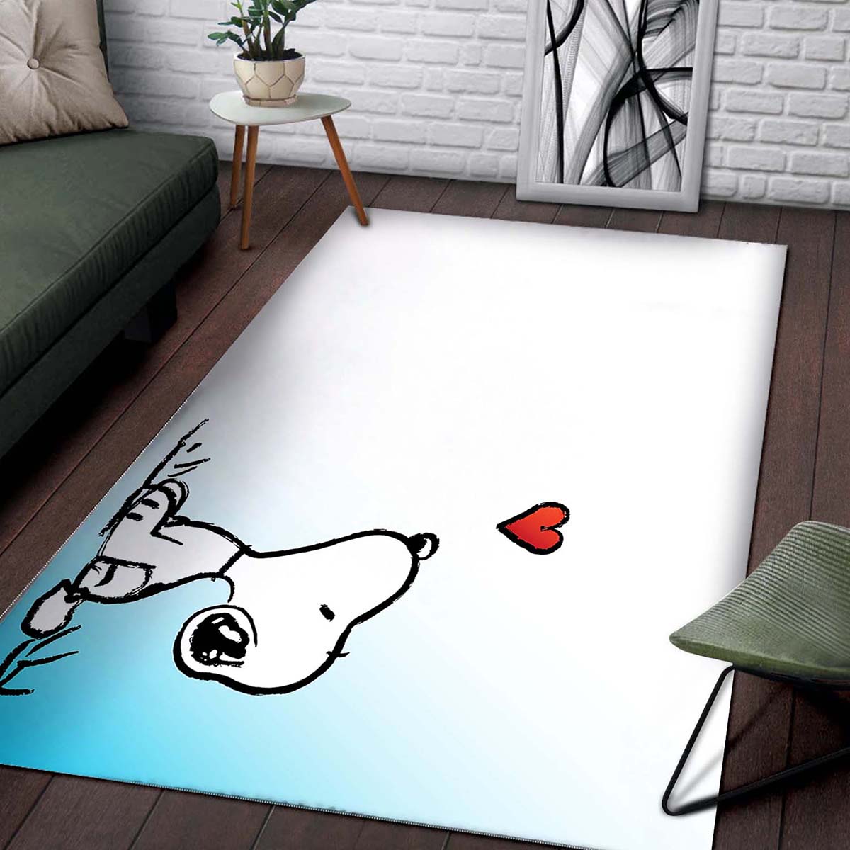 Snoopy Blue & White Teppich – Bild 2