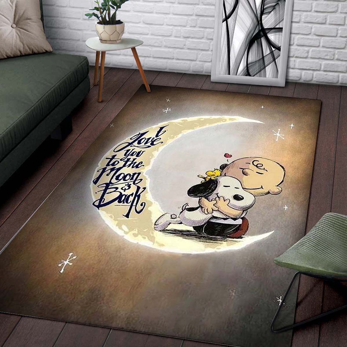 Snoopy I Love You To The Moon And Back 2 Teppich – Bild 2