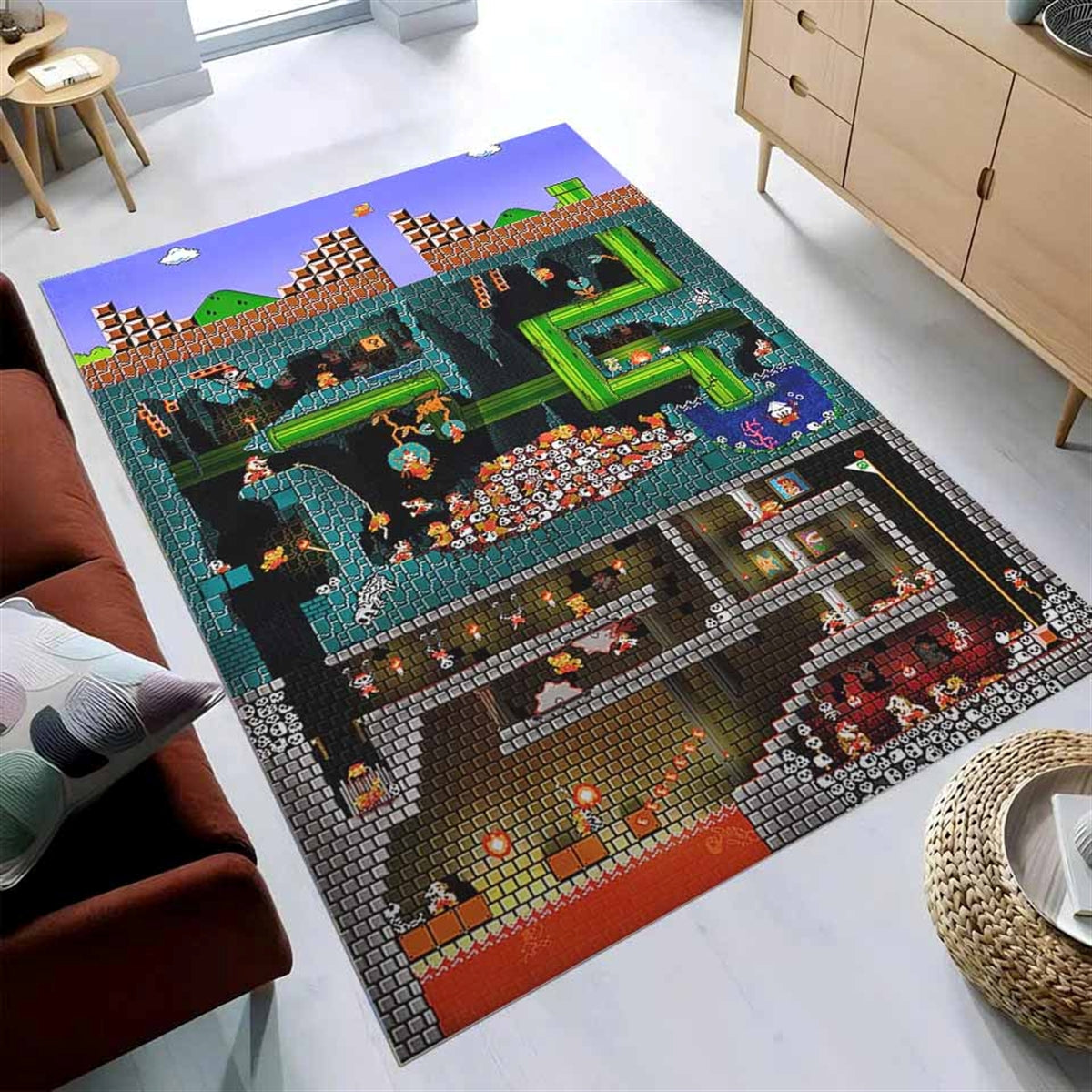 Super Mario Bros The Pit Teppich