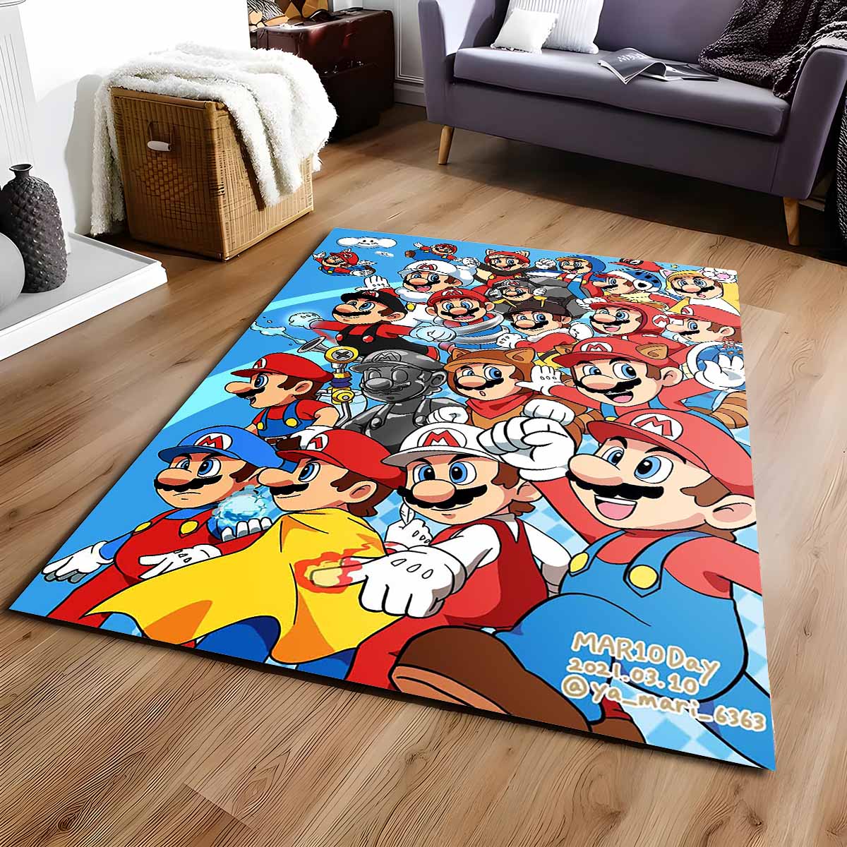 Super Mario Charaktere 45 Teppich
