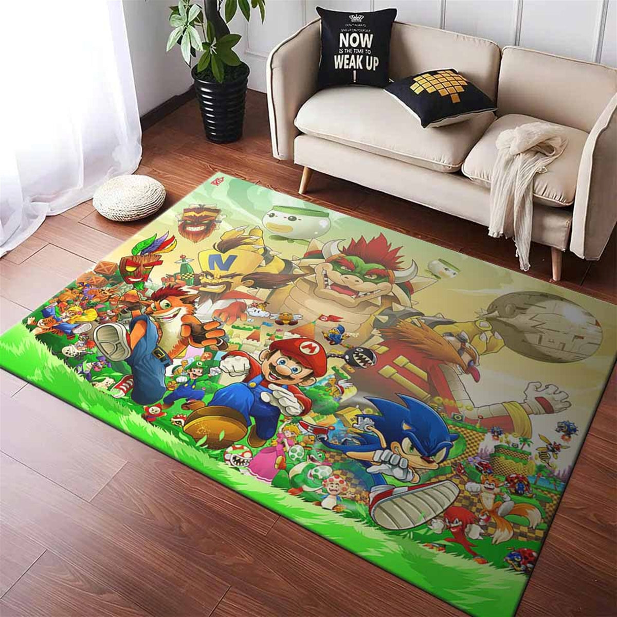 Super Mario Vs Crash Bandicoot Teppich