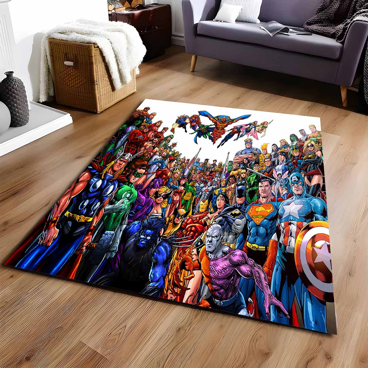 Superhelden Dc Und Marvel Teppich
