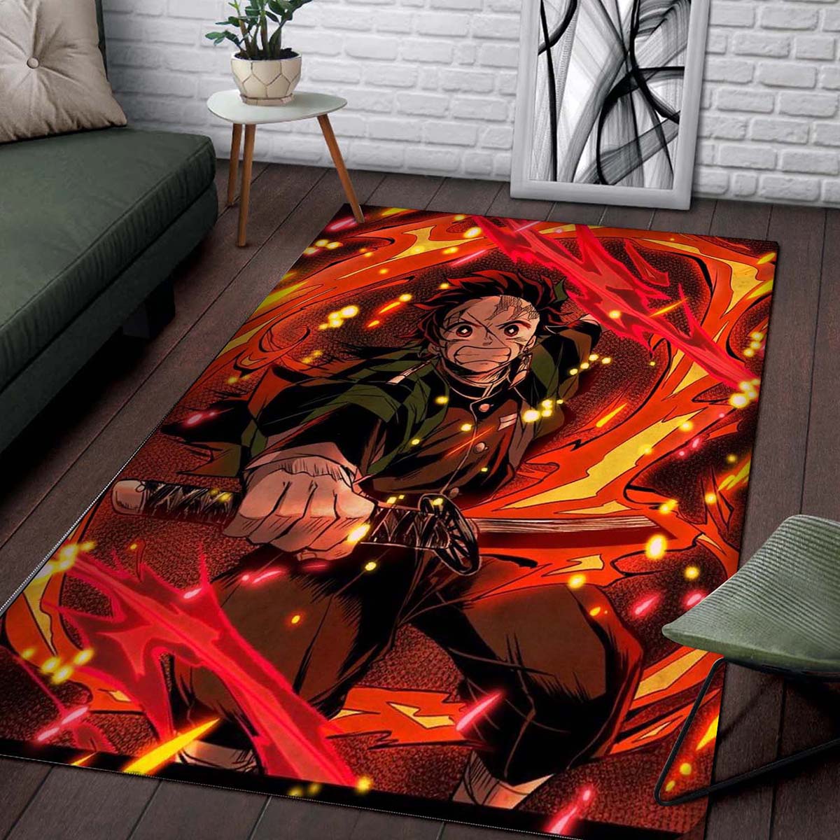 Tanjiro Kamado Sun Halo Dragon 4 Teppich – Bild 2