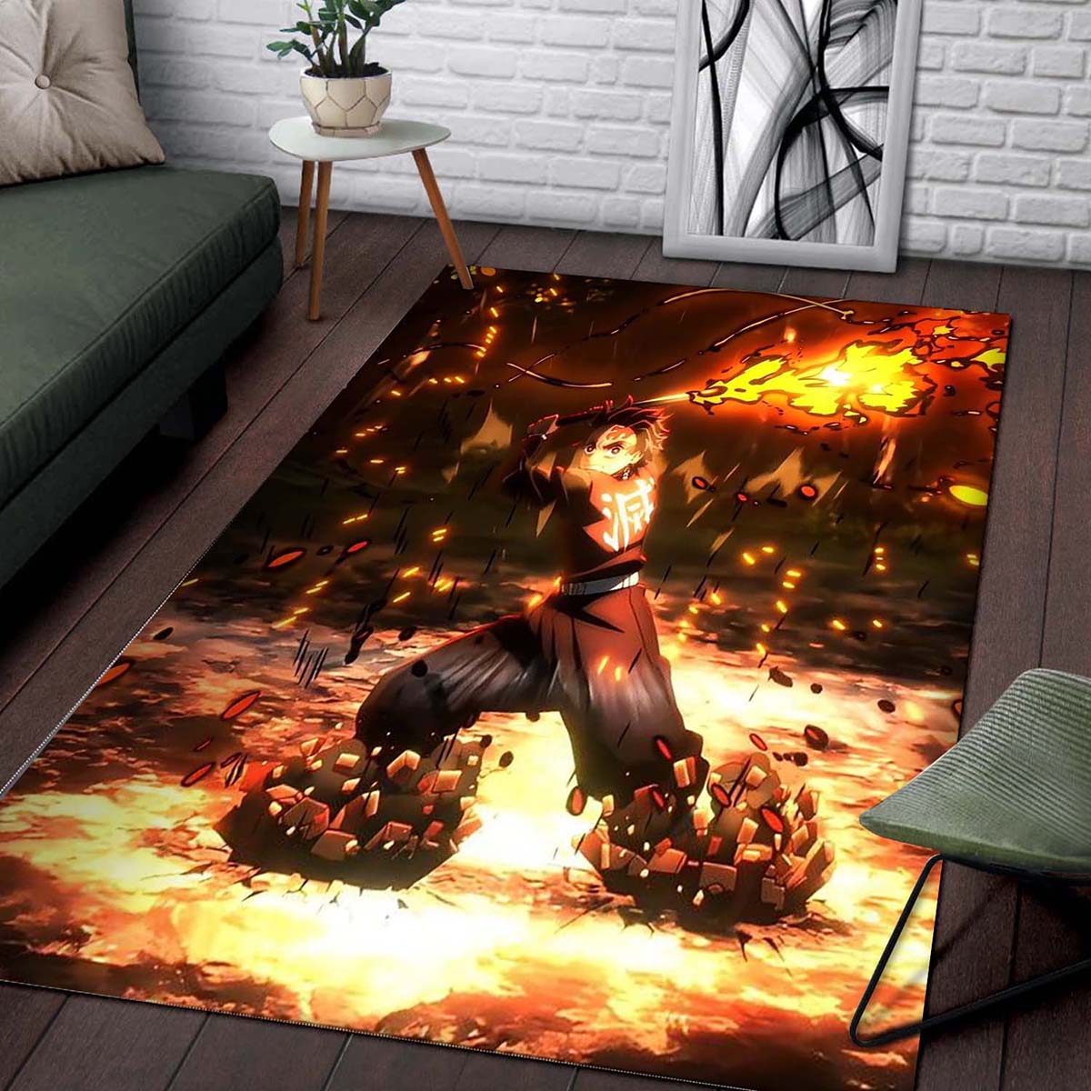 Tanjiro Kamado Sun Halo Dragon 7 Teppich – Bild 2