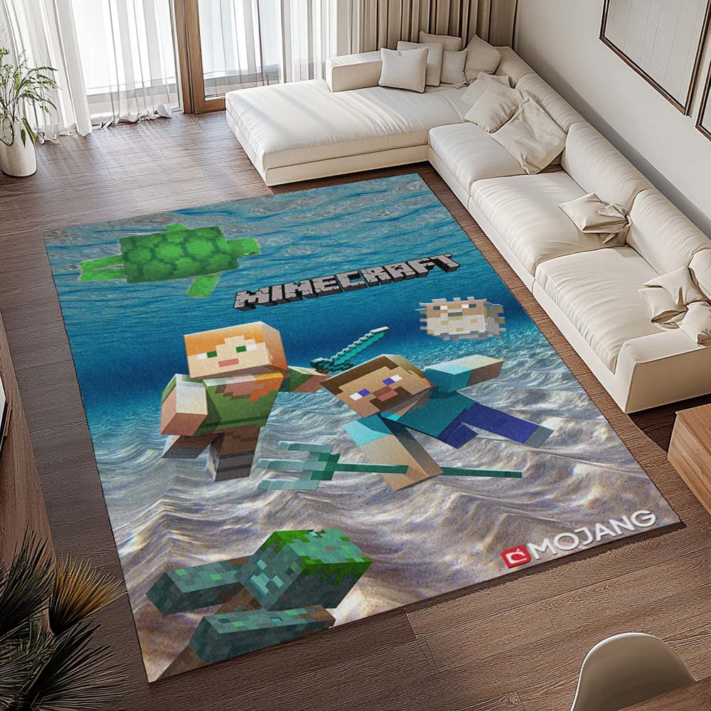 Unterwasser Minecraft Charaktere Teppich - TOK – Bild 2